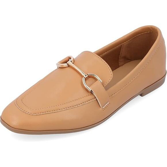 Journee Collection Women's Mizza Tru Comfort Foam Square Flats, Tan Size 8M - Picture 1 of 3